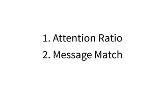 1. Attention Ratio
2. Message Match
 