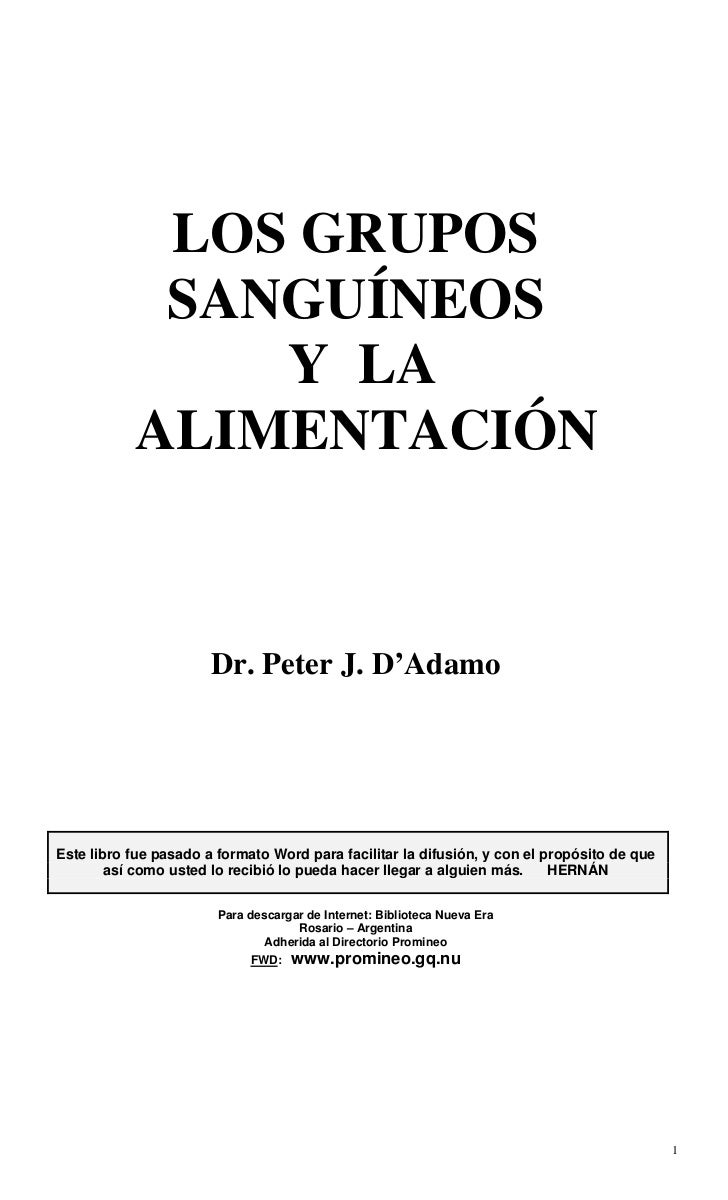 Pdf D Adamo Peter J Grupos Sanguineos Y Alimentacion Colesterol Hepat