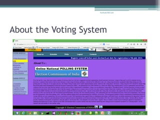 About the Voting System 
SarthakCSEC226  