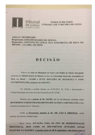 Corumbá decisao bloqueio CGADB e Scyt