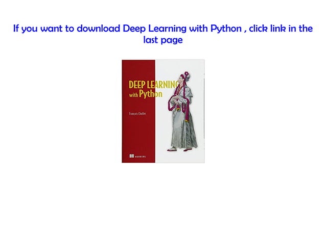Pdf Deep Learning With Python Ppt Pdf Deep Learning With Python Ppt