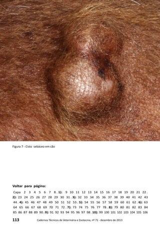 113 Cadernos Técnicos de Veterinária e Zootecnia, nº 71 - dezembro de 2013
Voltar para página:
Capa 2 3 4 5 6 7 8 . 1): 9 10 11 12 13 14 15 16 17 18 19 20 21 22 .
2): 23 24 25 26 27 28 29 30 31 . 3): 32 33 34 35 36 37 38 39 40 41 42 43
44 . 4): 45 46 47 48 49 50 51 52 53 . 5): 54 55 56 57 58 59 60 61 62 . 6): 63
64 65 66 67 68 69 70 71 72 . 7): 73 74 75 76 77 78 . 8): 79 80 81 82 83 84
85 86 87 88 89 90 . 9): 91 92 93 94 95 96 97 98 . 10): 99 100 101 102 103 104 105 106
Figura 7 - Cisto sebáceo em cão
 