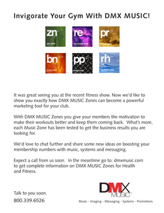 DMX MUSIC post show flyer