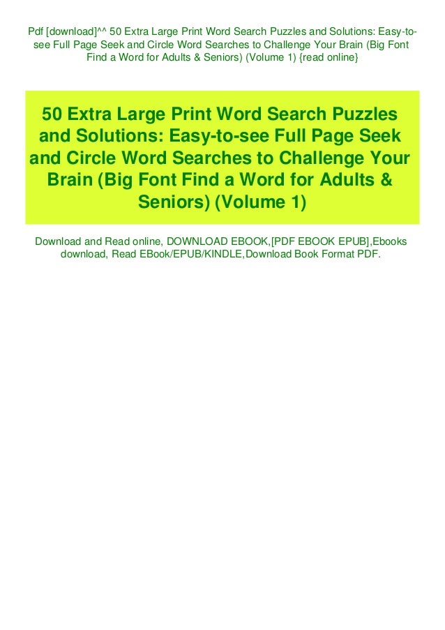 Pdf Download 50 Extra Large Print Word Search Puzzles And Solutio