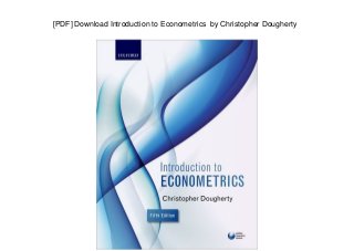 [PDF] Download Introduction to Econometrics by Christopher Dougherty
 