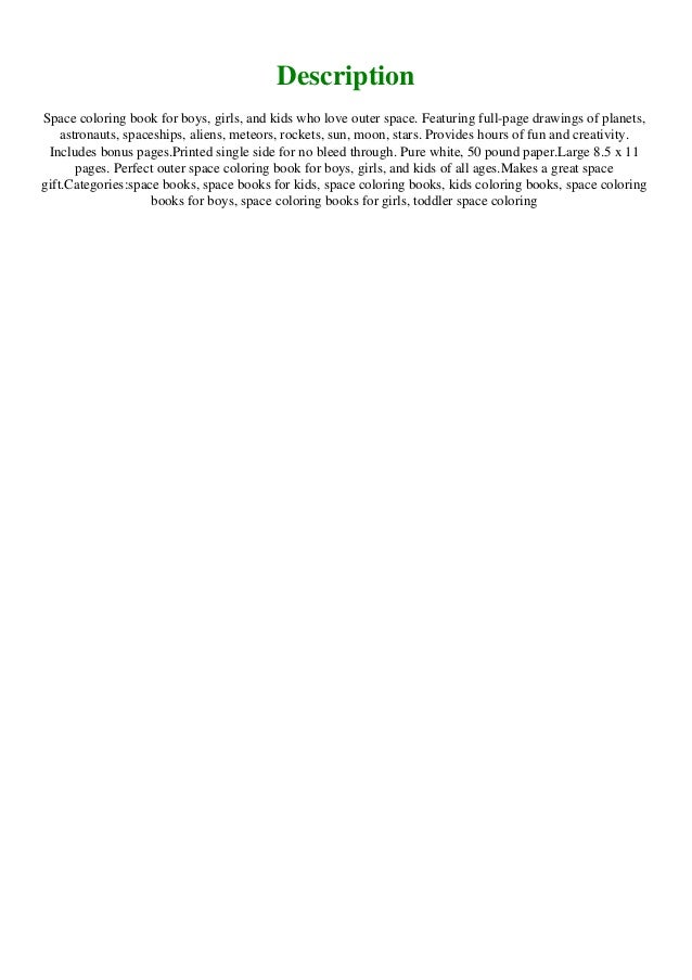 Download Pdf Download Space Coloring Book For Kids Fantastic Outer Space C