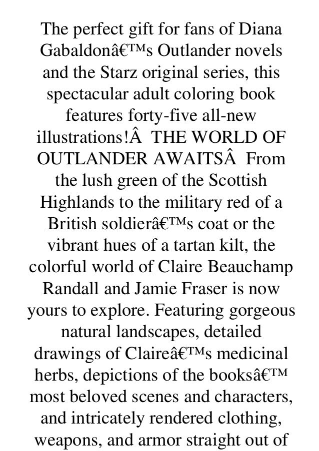 Download Pdf Download The Official Outlander Coloring Book An Adult Coloring B