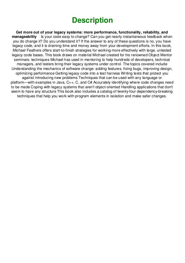 [PDF] Download Working Effectively with Legacy Code WORK EFFECT LEG