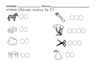 FICHAS DE LA E EN MAYÚSCULAS
