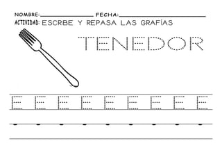 FICHAS DE LA E EN MAYÚSCULAS