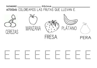 FICHAS DE LA E EN MAYÚSCULAS