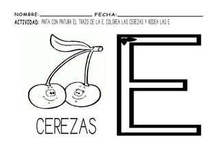 FICHAS DE LA E EN MAYÚSCULAS