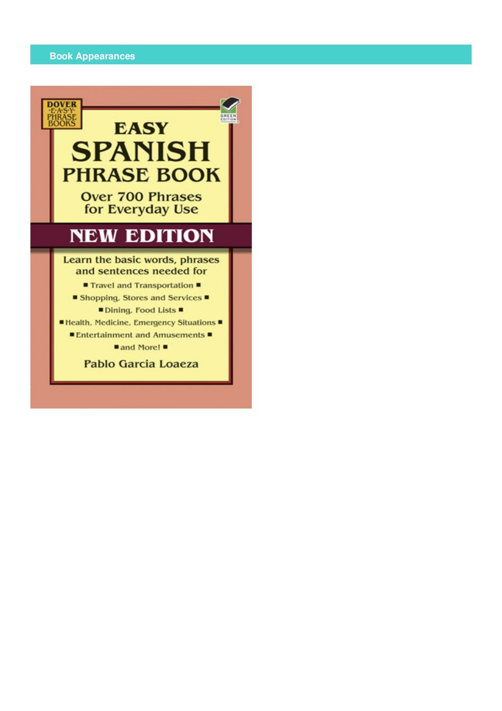 PDFEasy Spanish Phrase Book NEW EDITION Over 700 Phrases for Everyda…