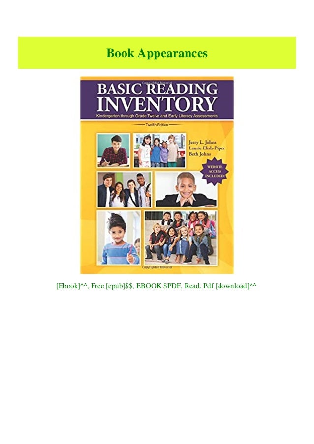 Pdf Ebook Basic Reading Inventory Kindergarten Through Grade Twel