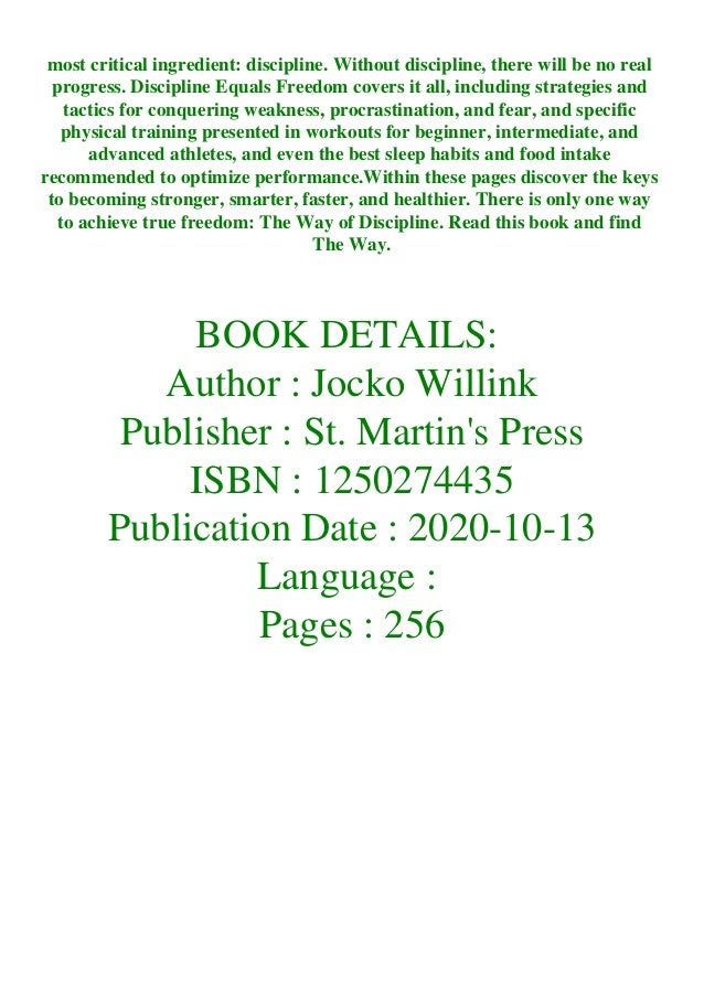 Pdf Ebook Discipline Equals Freedom Field Manual Mk1 Mod1 Ebook