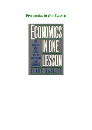 Economics in One Lesson
 