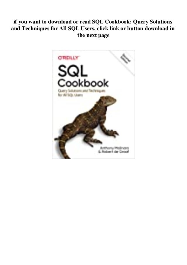 Pdf Ebook Epub Kindle Sql Cookbook Query Solutions And Techniques F