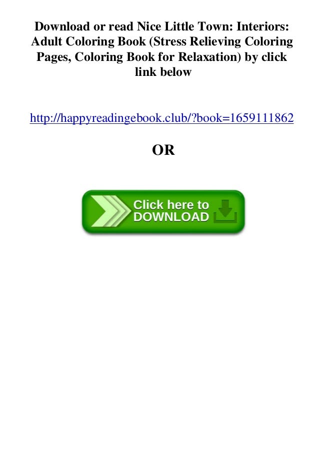 Pdf Ebook Nice Little Town Interiors Adult Coloring Book Stress Reli