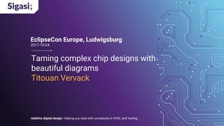 redefine.digital.design: Helping you deal with complexity in VHDL and Verilog.
EclipseCon Europe, Ludwigsburg
Taming complex chip designs with
beautiful diagrams
Titouan Vervack
2017-10-24
 