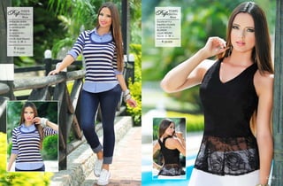 19
Bbl
$: 39.999
Escote en V y
espalda cruzada.
ELABORADO EN:
BLONDA
COLOR: NEGRO
TALLAS: S - M - L
Blusa
012495
ALBERTINARef:
18
Bbl
$: 41.999
Imitación doble
prenda, con cuello
y combinación
de telas.
ELABORADO EN:
VISCOSA
COLOR: Azul Oscuro
TALLAS: S - M - L
Blusa
012514
DEBORAHRef:
XL: $: 44.999
 