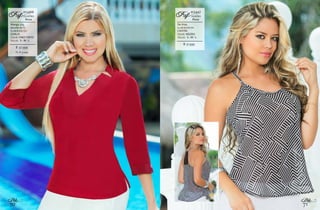 70
Bbl
71
Bbl
$: 37.999
Manga 3/4,
escote en V.
ELABORADO EN:
CHALIS
COLOR: VINO TINTO
TALLAS: S - M - L
Blusa
012466
LEANDRARef:
XL: $: 41.999
$: 31.999
De tiras.
ELABORADO EN:
CHIFÓN
COLOR: NEGRO
TALLAS: S - M - L
Blusa
012447
AURORARef:
 