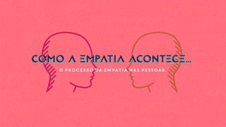 O processo da empatia nas pessoas.
COMO A EMPATIA ACONTECE…COMO A EMPATIA ACONTECE…
 