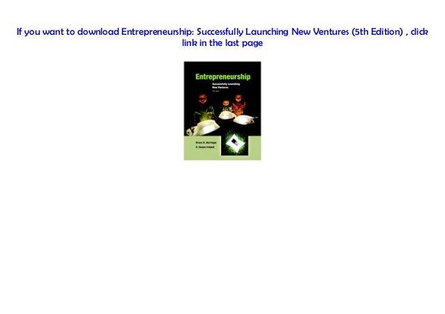 entrepreneurship successfully launching new ventures 5th edition pdf download