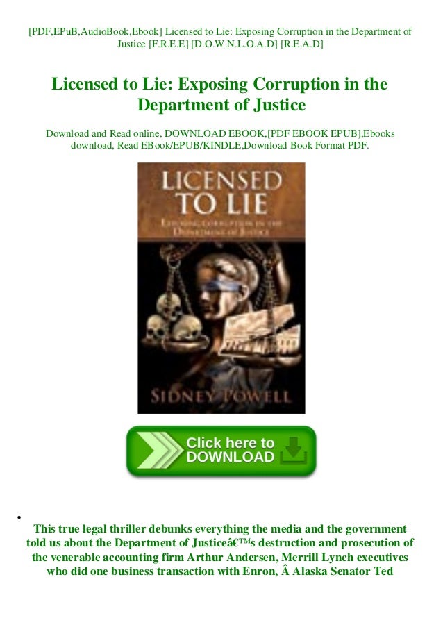 Pdf Epub Audiobook Ebook Licensed To Lie Exposing Corruption In The