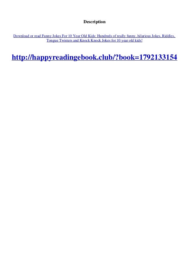 [PDFEPUB] Funny Jokes For 10 Year Old Kids Hundreds of really funny