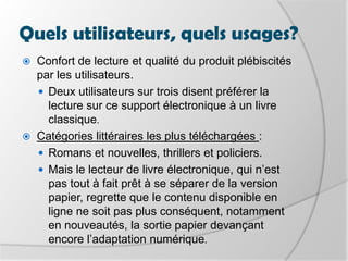 Historique, livre électroniqueLe Projet Gutenberg ne subit pas de pression par le pouvoir et l’argent puisque son but est d’assurer la pérennité du projet indépendamment des crédits, et des priorités culturelles, financières et politiques du moment. Le suivi régulier du projet est assuré grâce à une lettre d’informations hebdomadaire et mensuelle, des forums de discussions, des wikis et des blogs.  Le Projet Gutenberg s’est aussi lancé dans la diffusion de livres audio pour que les lecteurs aveugles ou malvoyants puissent également bénéficier des livrels.En 2006, on compte 367 livres lus par synthèse vocale et 132 livres lus par l’être humain.