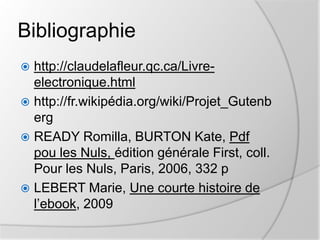 Le Livre électronique au centre des débatsBeaucoup se posent la question de la réelle avancée que le livre électronique peut apporter …Les conservateurs s'opposent vivement aux fanatiques des nouvelles technologies, certains média parlent de la guerre entre la culture et la science, d'autres réapproprient l'expression désignant Corneille et Molière, les anciens et les modernes.Cependant, il n'a pas encore été démontré que le livre électronique signifie obligatoirement la mort du livre sur support papier.