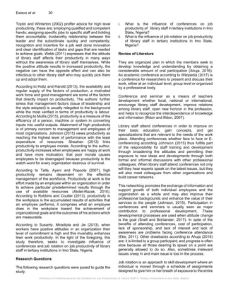 Influence of Conferences and Job Rotation on Job Productivity of ...