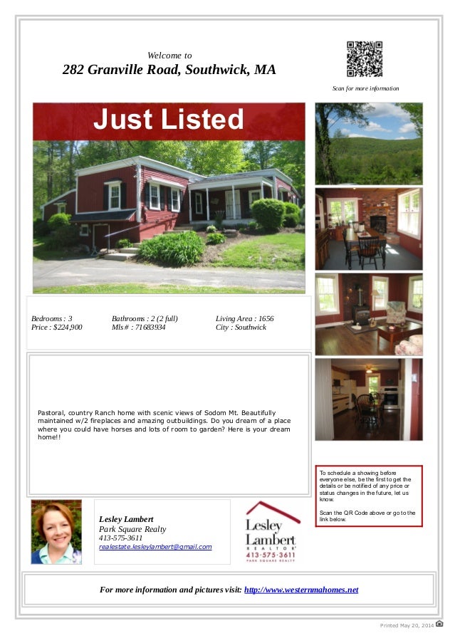 282 Granville Road, Southwick, MA 01077 Country Home for sale with room