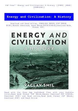Pdf Free Energy And Civilization A History Free Read Download
