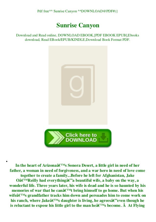 Sunrise Canyon PDF Free Download Sunrise Canyon PDF Free Download