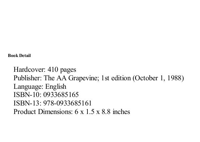 The Language Of The Heart Bill W S Grapevine Writings