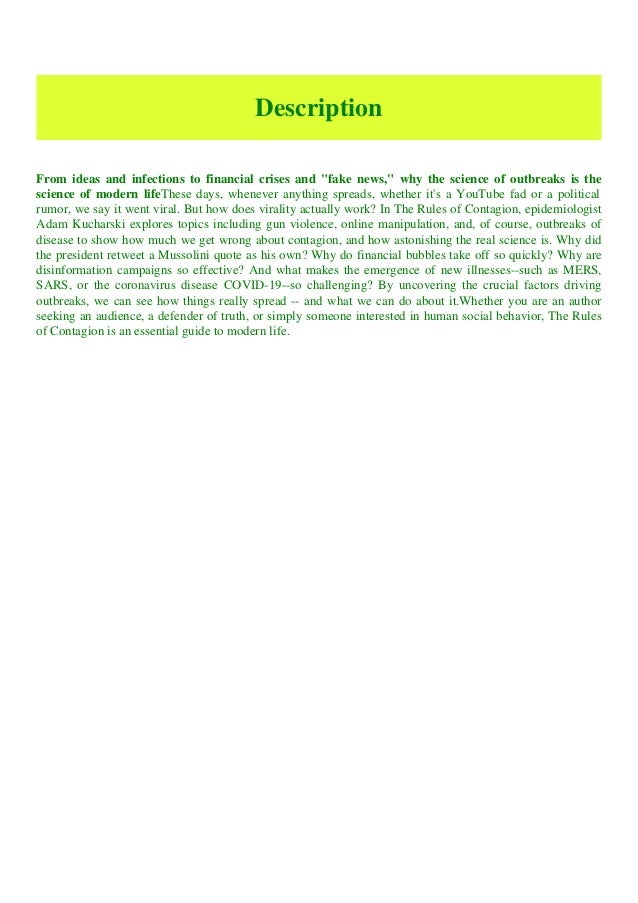 The Rules Of Contagion PDF Free Download The Rules Of Contagion PDF Free Download