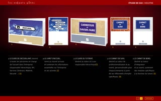 3.
4. 5.2.
1.
◢ Le guide de l’accueillant, destiné
à toutes les personnes en charge
de l’accueil dans l’entreprise
(responsable hiérarchique, RH,
Services Généraux, Matériel,
Sécurité …) [1]
◢ Le livret d’accueil,
remis au nouvel arrivant
et contenant les informations
essentielles sur l’entreprise
et ses activités [2]
◢ Le carnet de suivi,
destiné au tuteur de
professionnalisation et au
tutoré, personnalisable pour
chaque entreprise à partir
de ses référentiels d’emploi
spécifiques. [4]
◢ Le carnet de bord,
destiné au tuteur
d’intégration
et au tutoré, contenant
des modules spécifiques
à la fonction du tutoré. [5]
◢ Le guide du tutorat,
destiné au tuteur et à son
responsable hiérarchique[3]
1 2
ÉTUDE DE CAS┃industrie
RETOUR
 