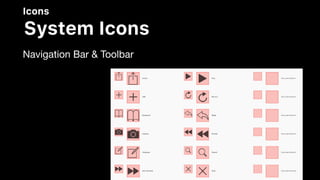 Icons
System Icons
Navigation Bar & Toolbar
 