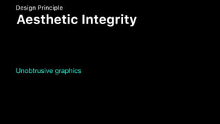 Unobtrusive graphics
Design Principle
Aesthetic Integrity
 