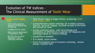 Tooth Index Tooth Wear: Causes, Diagnosis, and Management Techniques | PDF