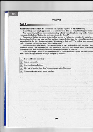 Зразок вступного випробовування з англійської мови (10 клас, гуманітарний профіль)