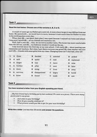 Зразок вступного випробовування з англійської мови (10 клас, гуманітарний профіль)