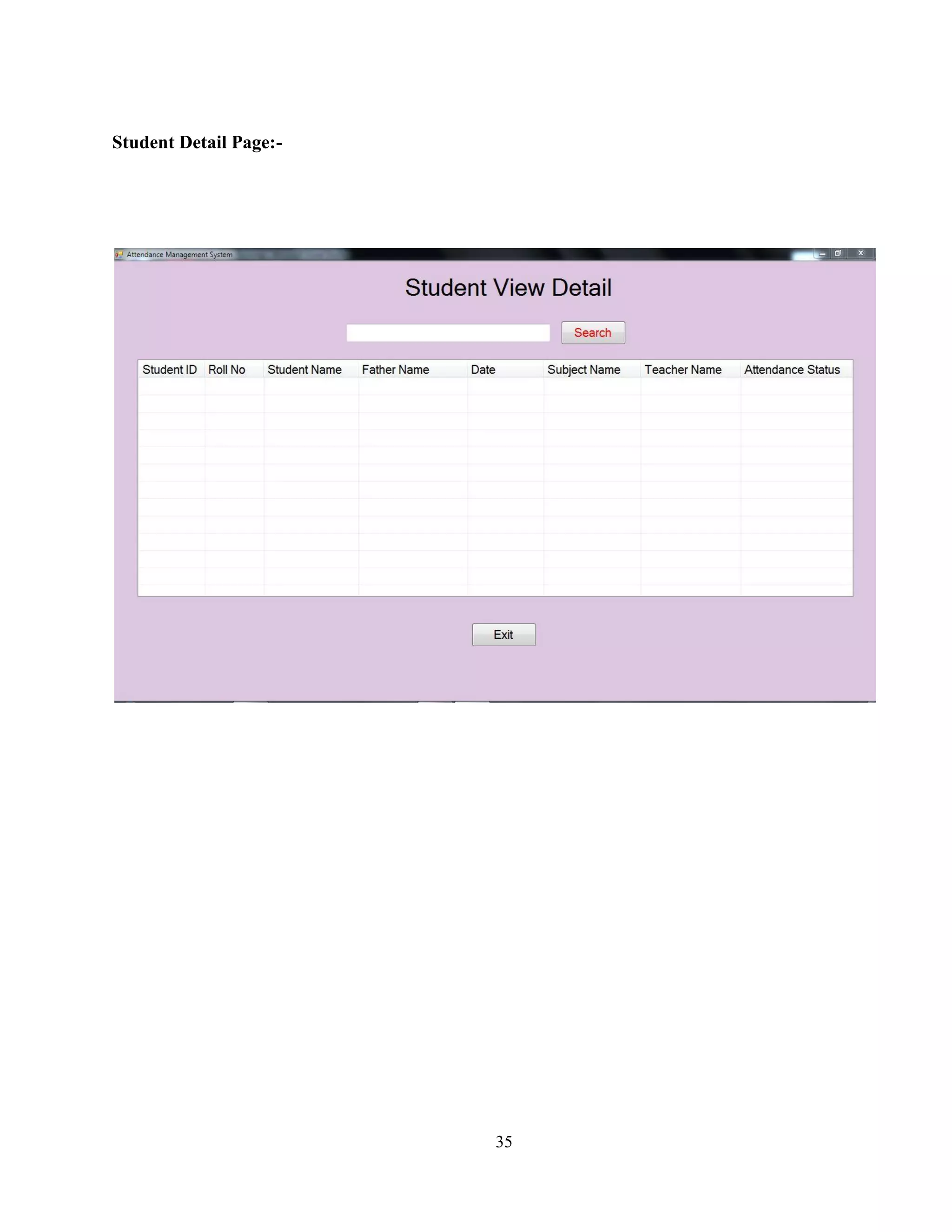 35
Student Detail Page:-
 