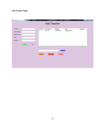 Attendance management system project report. | PDF