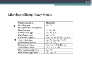 Microbes utilizing Heavy Metals
80
 