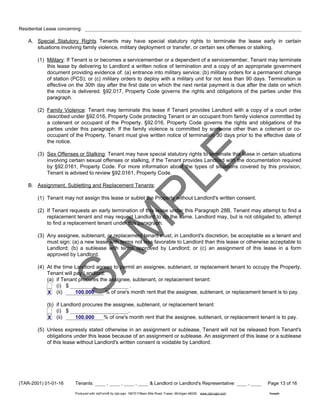 Tenant Unit Sample Sample Lease | PDF