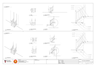 1
2
3
4
225
1215
100
1500
185
840
1155
100
1970
1500
185
991
100 246
1091
1
2
3
4
5
990
166
1150
100
2067
1300
196
1015
100 191 70
1300
196
1090
100
05
SECTION DETAIL
06
ISONOMETRIC
05
SECTION DETAIL
06
ISONOMETRIC
01
PLAN
02
SIDE ELEVATION
03
FRONT ELEVATION
04
SECTION
01
PLAN
02
SIDE ELEVATION
03
FRONT ELEVATION
04
SECTION
SCALE 1 : 25
SC11
STAIRCASE 11
SCALE 1 : 25
SC12
STAIRCASE 12
SCALE 1:25 SCALE 1:25
SCALE 1:25SCALE 1:25
SCALE 1:25 SCALE 1:25
SCALE 1:25SCALE 1:25
SCALE 1:5
SCALE 1:5
20 x 200 FLOOR BOARD
180 x 180 H.W. BEAM
190 x 130 H.W. BEAM
20 x 200 FLOOR BOARD
180 x 180 H.W. BEAM
190 x 130 H.W. BEAM
20 x 200 FLOOR BOARD
180 x 180 H.W. BEAM
190 x 130 H.W. BEAM
STARTING DATE
DATE
SCALE
CHECKED BY
20.01.2017
06.03.2017
AS SHOWN
ALLEN
MR. KHAIROOL
TRM'S MEMBERS
STAIRCASE DETAILS 1
PROJECT TITLE
MEASURED BY
DRAWN BY
ARC 1215
METHODS OF DOCUMENTATION AND
MEASURED DRAWING ON
ROYAL MUSEUM KEDAH, LOT 82, SEKSYEN 16
ALOR STAR, KOTA SETAR, KEDAH
DRAWING TITLE NOTE
2017/ ARC1215/ RMUZKEDAH
D 19
31
DRAWING NO.
SHEET NO.
20 x 200 FLOOR BOARD
180 x 180 H.W. BEAM
190 x 130 H.W. BEAM
 