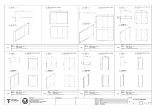 2230
240
340
995 995
2230
2200
1990
465
80
2090910
3540
910 2090
2200
3540
800
225
800
2200
740
3215
1052 2133
3215
2200
1430
240
920 250
1430
2200
1170 1170
1820
90
1820
2200
1807
80
1807
2200
DIMENSION REFER TO DIAGRAM
QTY
MATERIAL
DOOR TYPE
D30
DESCRIPTION
DOOR - GLASS
FRAME - ALUMINIUM
DIMENSION REFER TO DIAGRAM
QTY
MATERIAL
DOOR TYPE
D31
DESCRIPTION
DIMENSION REFER TO DIAGRAM
QTY
MATERIAL
DOOR TYPE
D32
DESCRIPTION
DIMENSION REFER TO DIAGRAM
QTY
MATERIAL
DOOR TYPE
D33
DESCRIPTION
DIMENSION REFER TO DIAGRAM
QTY
MATERIAL
DOOR TYPE
D34
DESCRIPTION
DIMENSION REFER TO DIAGRAM
QTY
MATERIAL
DOOR TYPE
D35
DESCRIPTION
DIMENSION REFER TO DIAGRAM
QTY
MATERIAL
DOOR TYPE
D37
DESCRIPTION
1
DOUBLE LEAF, DOUBLE ACTION
LOCATED AT GROUND FLOOR, OFFICE (1)LOCATED AT GROUND FLOOR, OFFICE (1)
1
1
SINGLE LEAF, SINGLE ACTION
DOOR - GLASS
FRAME - ALUMINIUM
LOCATED AT GROUND FLOOR, HALL (2)
1
DOUBLE LEAF, DOUBLE ACTION
1
DOUBLE LEAF, DOUBLE ACTION
2
SINGLE LEAF, SINGLE ACTION
1
DOOR - GLASS
FRAME - ALUMINIUM
SINGLE LEAF, DOUBLE ACTION
LOCATED AT GROUND FLOOR, OFFICE (1)
DOOR - GLASS
FRAME - ALUMINIUM
SINGLE LEAF, SINGLE ACTION
DOOR - GLASS
FRAME - ALUMINIUM
LOCATED AT GROUND FLOOR, HALL (2)
DOOR - GLASS
FRAME - ALUMINIUM
LOCATED AT GROUND FLOOR, HALL (2)
DOOR - GLASS
FRAME - ALUMINIUM
LOCATED AT GROUND FLOOR, HALL (2)
STARTING DATE
DATE
SCALE
CHECKED BY
PROJECT TITLE
MEASURED BY
DRAWN BY
ARC 1215
METHODS OF DOCUMENTATION AND
MEASURED DRAWING ON
ROYAL MUSEUM KEDAH, LOT 82, SEKSYEN 16
ALOR STAR, KOTA SETAR, KEDAH
DRAWING TITLE NOTE DRAWING NO.
ISSUE SHEET NO.
DOOR DETAILS 5
2017/ ARC1215/ RMUZKEDAH
E 25
31
20.01.2017
06.03.2017
1 : 25
LIM SHEN, TRM'S MEMBER
MR. KHAIROOL
TRM'S MEMBER
SCALE 1 : 25
PLAN
01
SCALE 1 : 25
ISOMETRIC
03
SCALE 1 : 25
PLAN
01
SCALE 1 : 25
ISOMETRIC
03
SCALE 1 : 25
ELEVATION (FRONT & BACK)
02 SCALE 1 : 25
PLAN
01
SCALE 1 : 25
ISOMETRIC
03
SCALE 1 : 25
PLAN
01
SCALE 1 : 25
ISOMETRIC
03
SCALE 1 : 25
PLAN
01
SCALE 1 : 25
ISOMETRIC
03
SCALE 1 : 25
PLAN
01
SCALE 1 : 25
ISOMETRIC
03
SCALE 1 : 25
PLAN
01
SCALE 1 : 25
ISOMETRIC
03
SCALE 1 : 25
ELEVATION (FRONT & BACK)
02 SCALE 1 : 25
ELEVATION (FRONT & BACK)
02
SCALE 1 : 25
ELEVATION (FRONT & BACK)
02SCALE 1 : 25
ELEVATION (FRONT & BACK)
02SCALE 1 : 25
ELEVATION (FRONT & BACK)
02SCALE 1 : 25
ELEVATION (FRONT & BACK)
02
 