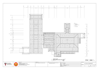 1
A0 A1 A B C D E F G J K L M N
1a
2
3
4
5a
5b
6
7
8
9
10
5
2a
H
424256410 5900
9530 2283
39534070
18305
315040623990
25746
9515 2170 18927
3187
241054890
400023802265345054803435309522452645
9
5
C.L. ±4.4M
C.L. ±4.6M
C.L. ±4.0M
C.L. ±4.0M
C.L. ±4.0M
C.L. ±3.5M
C.L. ±4.2M
9790
3917
LEGEND
HANGING LIGHT
CEILING LIGHT CANOPY /
ORNAMENTATION
RECESSED FLUORESCENT FIXTURE
CHANDELIER
TIMBER CEILING BOARD
BATTEN FLUORESCE
N
SCALE 1 : 75
REFLECTED CEILING PLAN
STARTING DATE
DATE
SCALE
CHECKED BY
PROJECT TITLE
MEASURED BY
DRAWN BY
ARC 1215
METHODS OF DOCUMENTATION AND
MEASURED DRAWING ON
ROYAL MUSEUM KEDAH, LOT 82, SEKSYEN 16
ALOR STAR, KOTA SETAR, KEDAH
DRAWING TITLE NOTE
2017/ ARC1215/ RMUZKEDAH
A 06
31
DRAWING NO.
SHEET NO.
FIRST FLOOR REFLECTED CEILING PLAN 1. CEILING HEIGHT LEVEL IS MEASURED FROM THE FIRST
FLOOR'S FINISHED FLOOR LEVEL
20.01.2017
06.03.2017
1 : 75
LIM ZANYU, WONG WAN JIUAN
MR. KHAIROOL
-
0 0.5 1 21.5 3 4 5 6 7 7.5 (M)
M 1 : 75
FIRST FLOOR
 